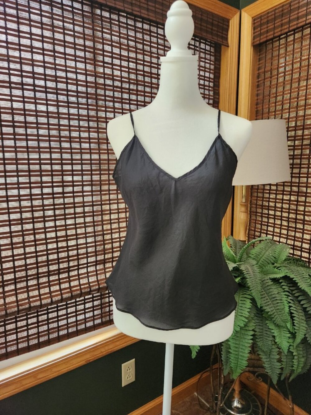Vintage Allison Taylor 100% silk black top